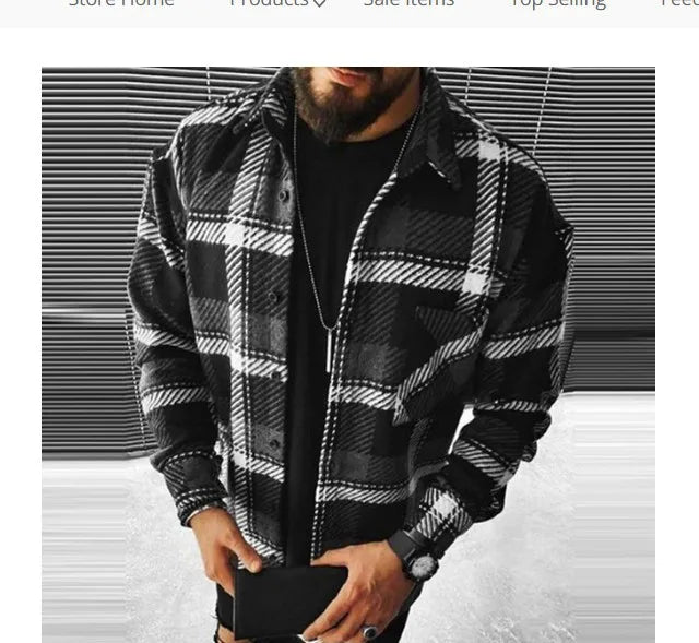 Camicia a quadri da uomo con bottoni - Image 7
