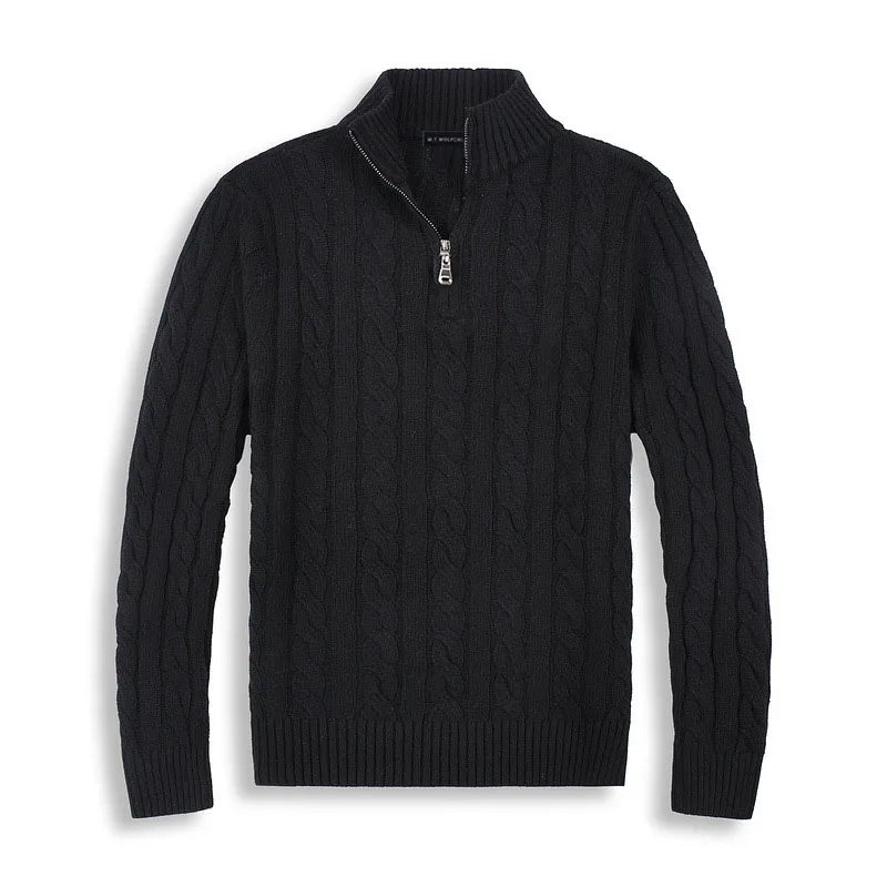 Maglione da uomo a trecce con zip corta - Image 9