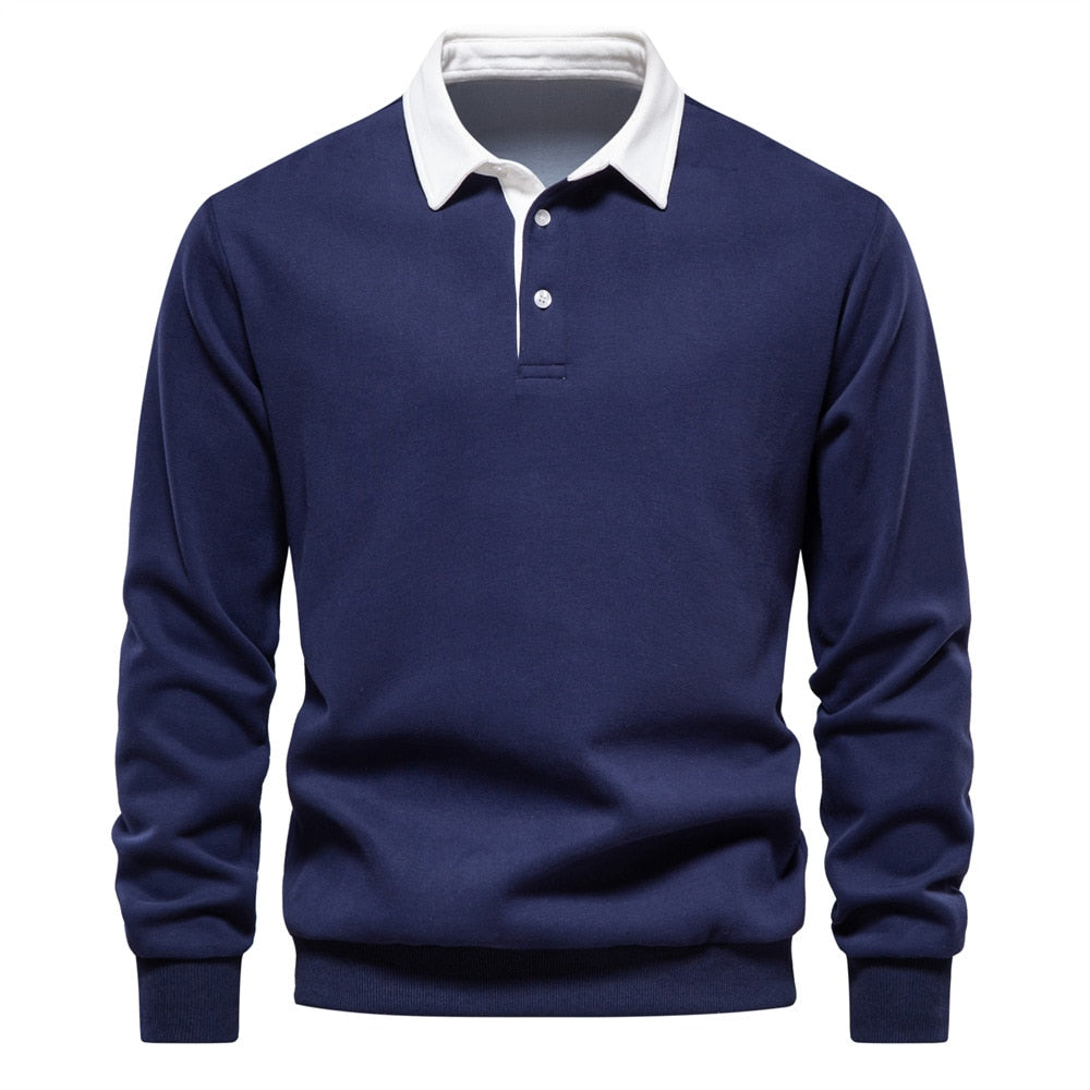 Maglione da uomo con collo polo a maniche lunghe - Image 6