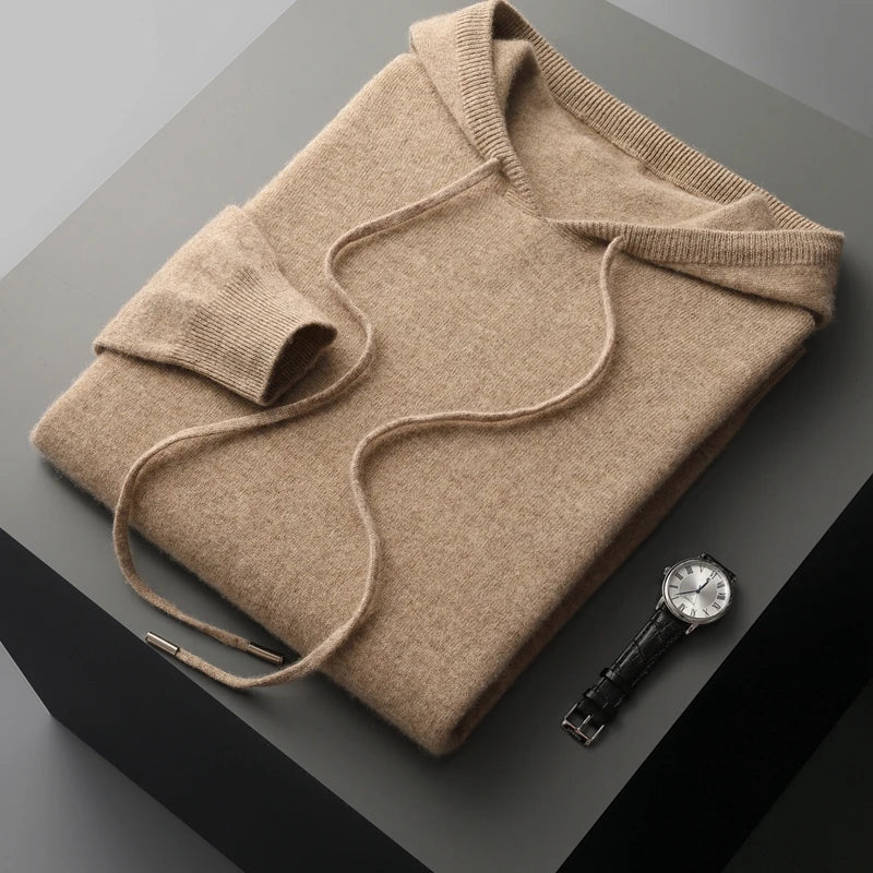 Felpa con Cappuccio in Maglia a Maniche Lunghe da Uomo - Image 3