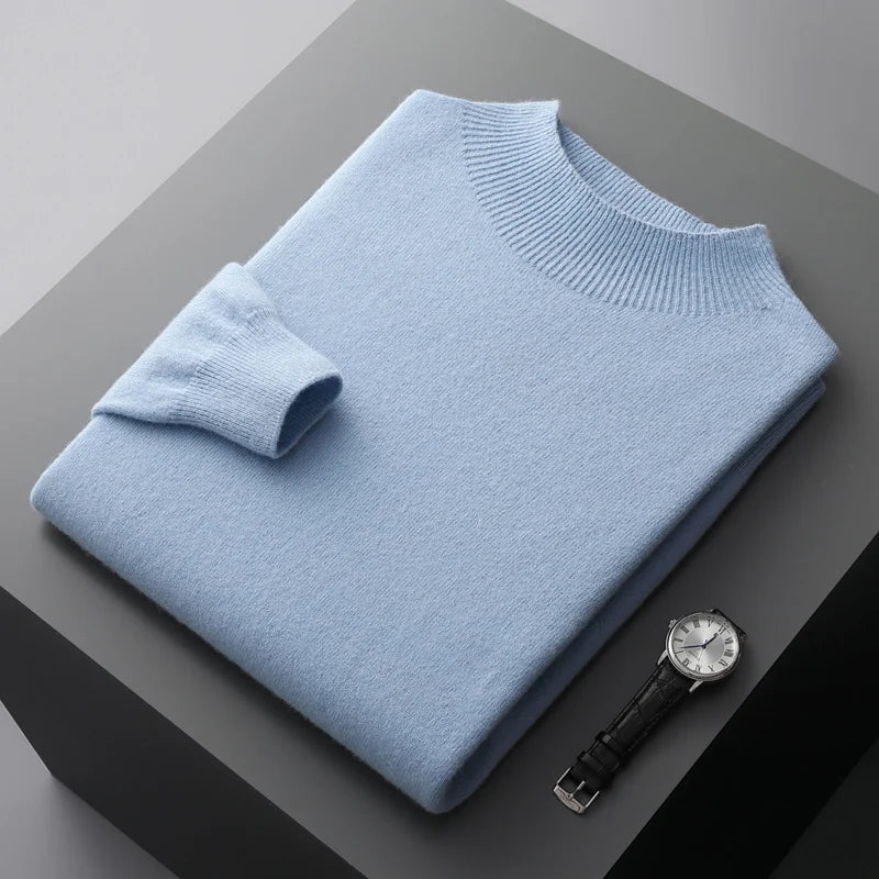 Maglione da uomo a coste con collo alto - Image 9