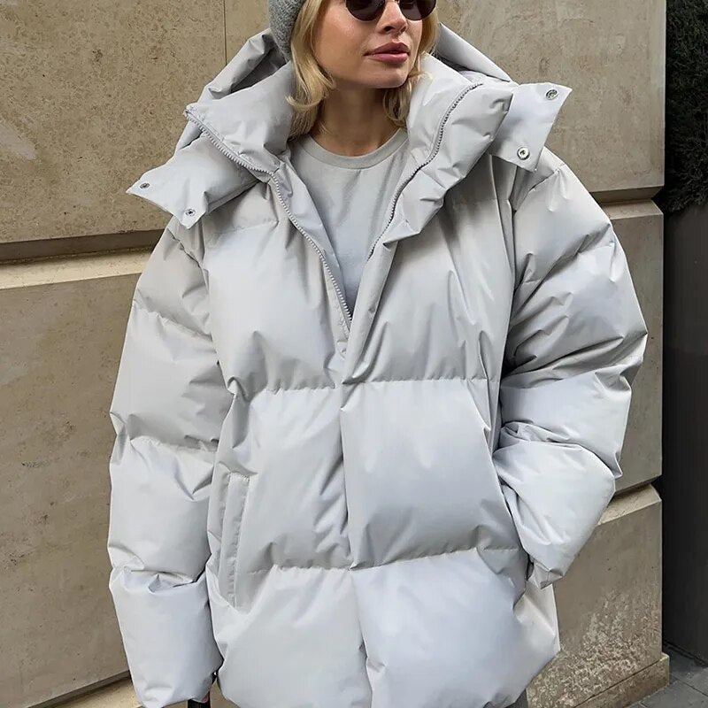 Giacca Piumino Oversize con Cappuccio da Donna - Image 7