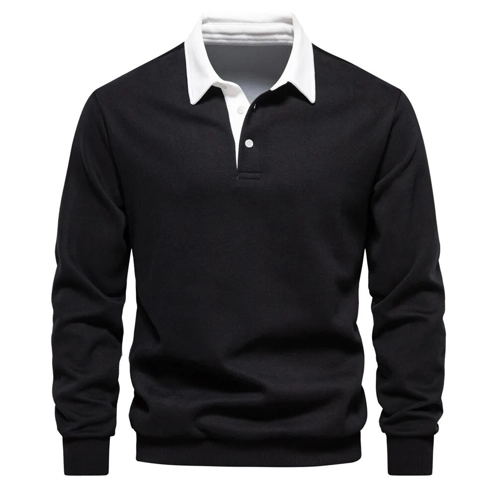 Maglione da uomo con collo polo a maniche lunghe - Image 4