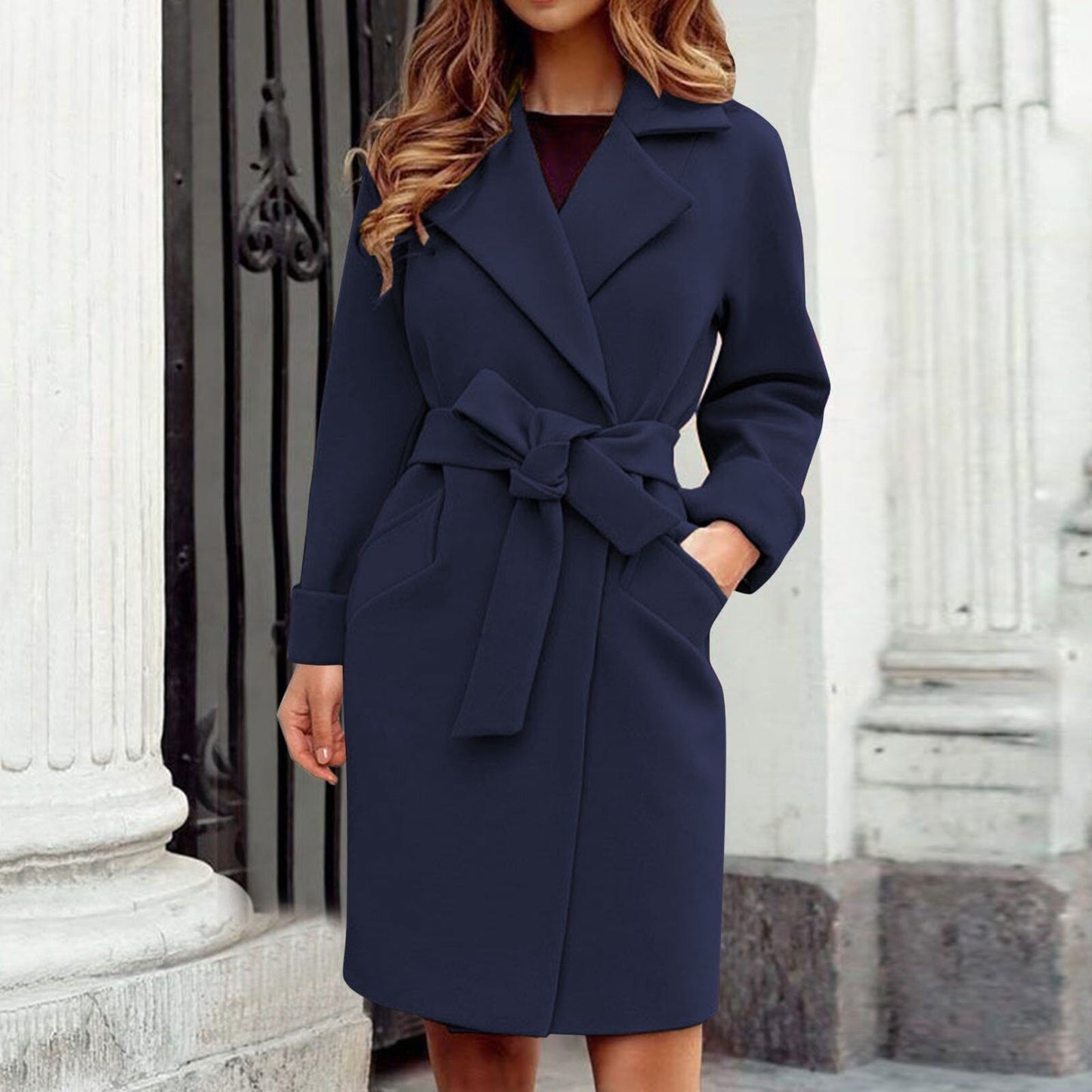 Cappotto da donna con cintura in vita - Image 4