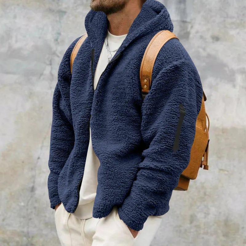 Giacca con cappuccio da uomo in pile con zip - Image 18