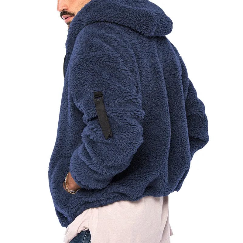 Giacca con cappuccio da uomo in pile con zip - Image 20
