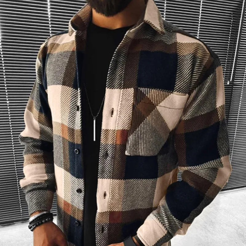 Camicia a quadri da uomo con bottoni - Image 3