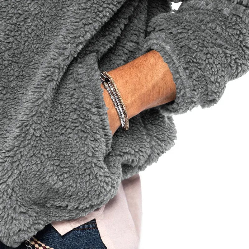 Giacca con cappuccio da uomo in pile con zip - Image 11