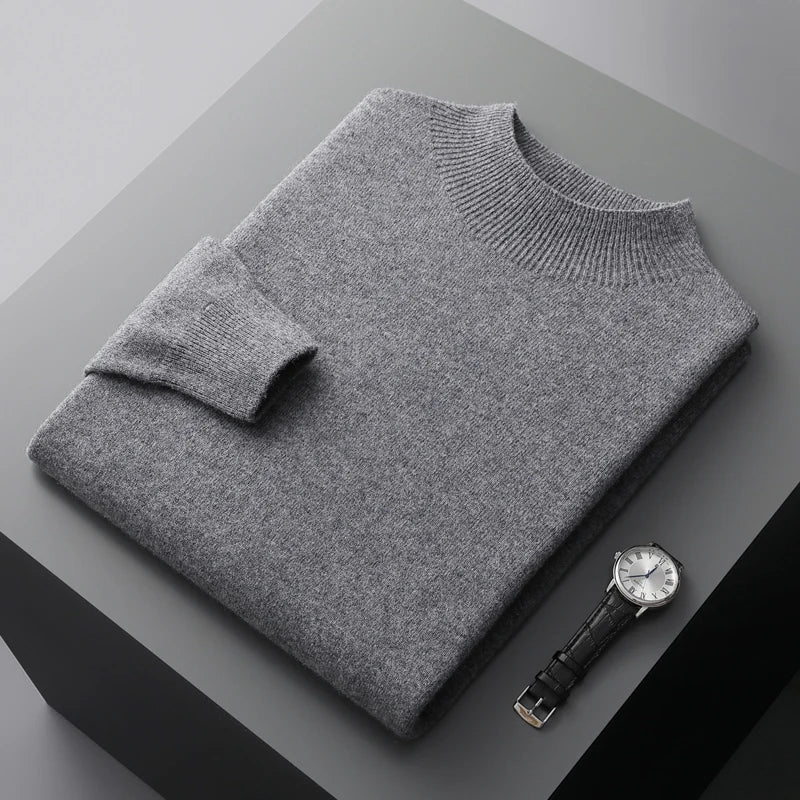 Maglione da uomo a coste con collo alto - Image 6