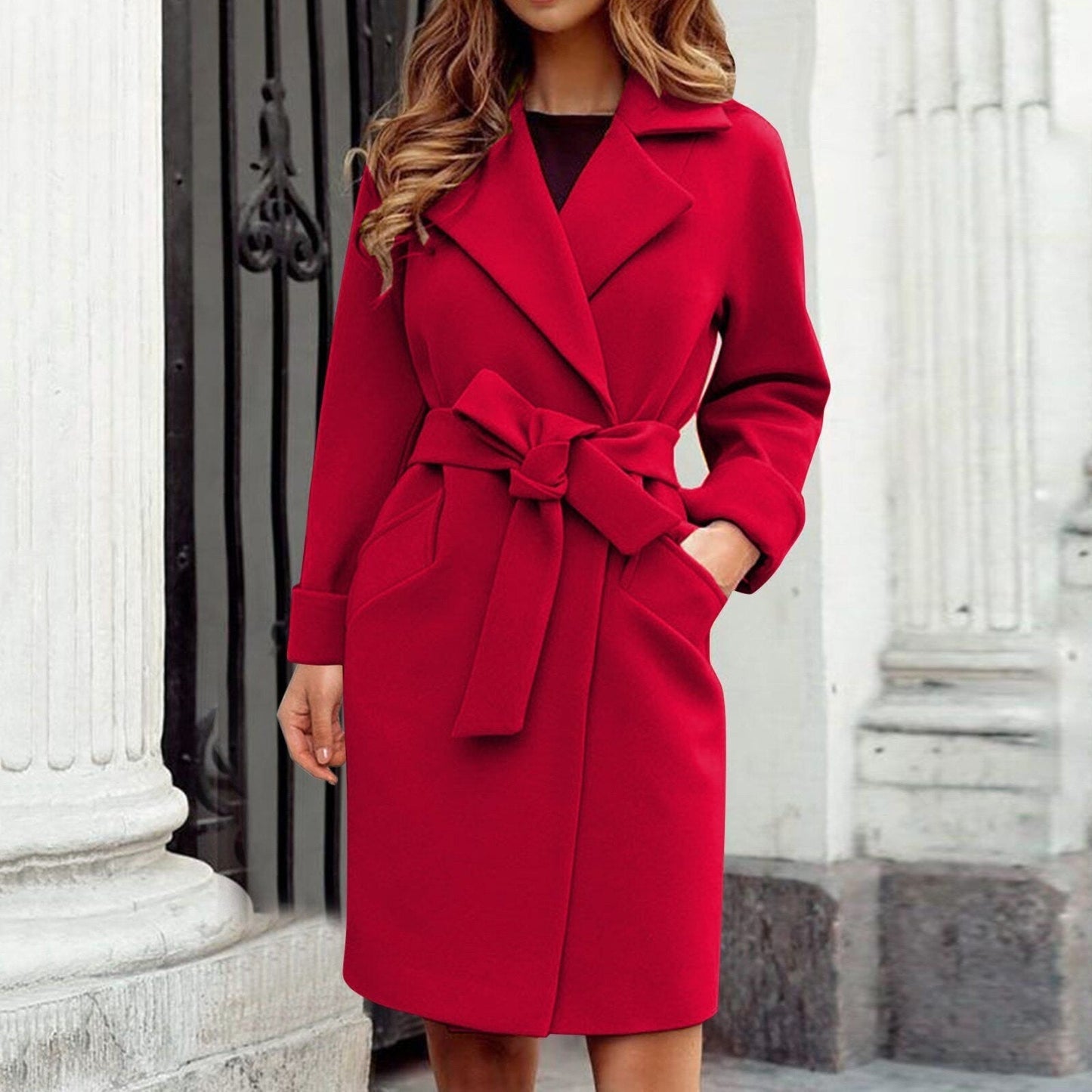 Cappotto da donna con cintura in vita - Image 3