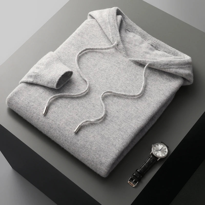 Felpa con Cappuccio in Maglia a Maniche Lunghe da Uomo - Image 7