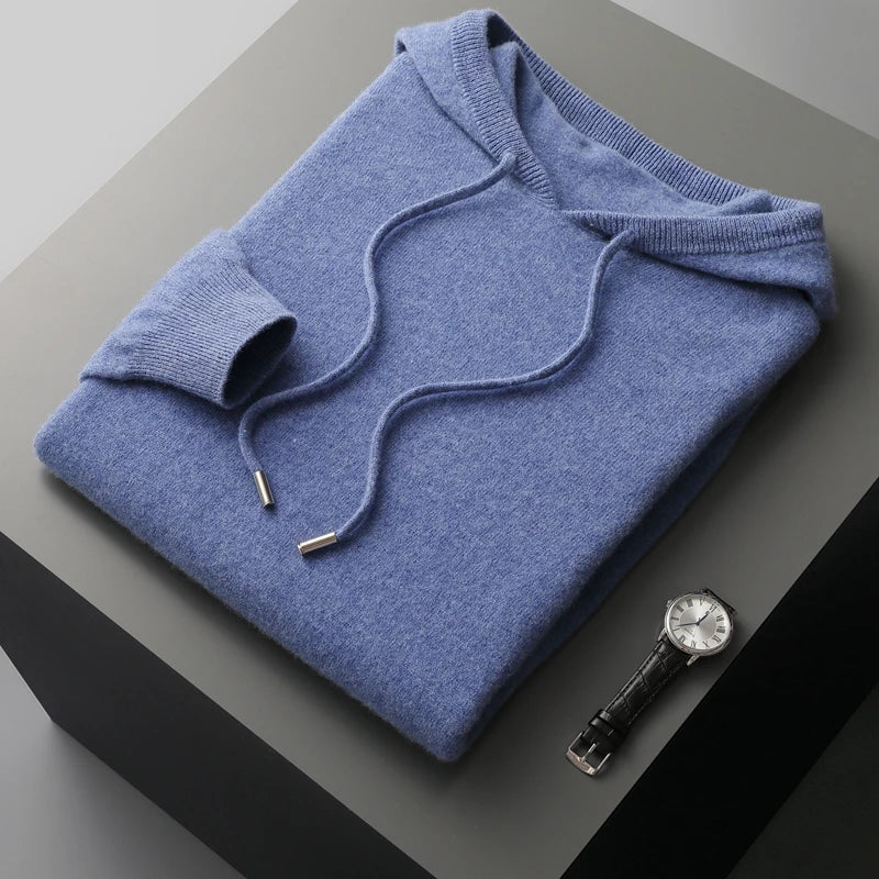 Felpa con Cappuccio in Maglia a Maniche Lunghe da Uomo - Image 6