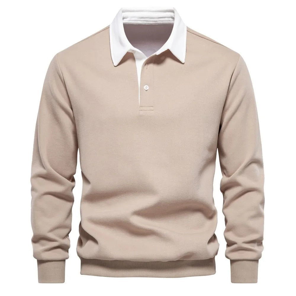 Maglione da uomo con collo polo a maniche lunghe - Image 2