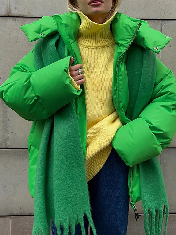 Giacca Piumino Oversize con Cappuccio da Donna - Image 8