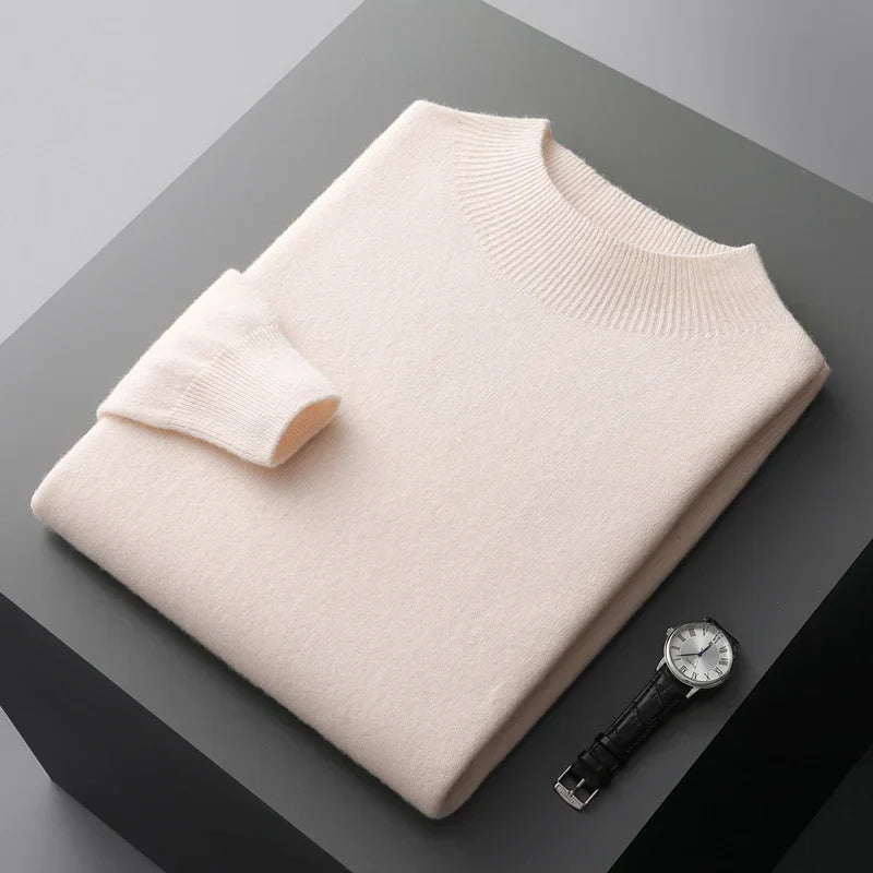 Maglione da uomo a coste con collo alto - Image 8