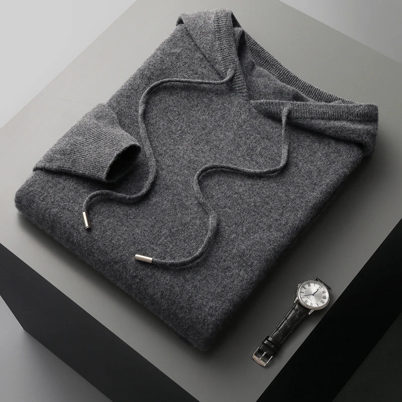Felpa con Cappuccio in Maglia a Maniche Lunghe da Uomo - Image 10