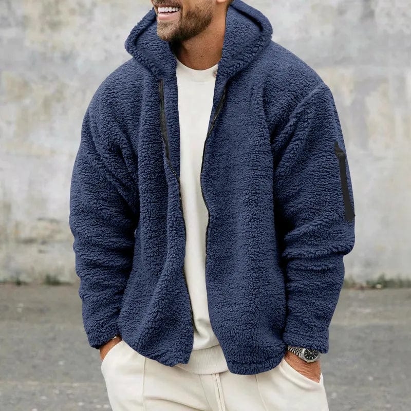 Giacca con cappuccio da uomo in pile con zip - Image 17