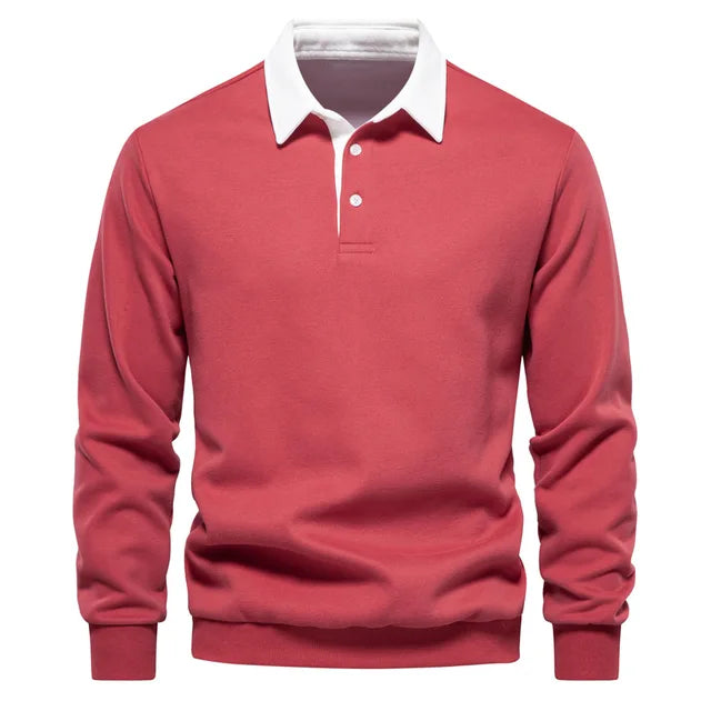 Maglione da uomo con collo polo a maniche lunghe - Image 1