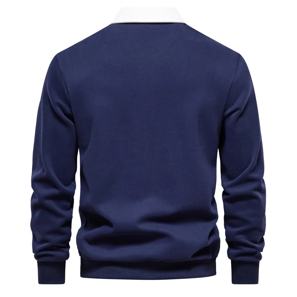 Maglione da uomo con collo polo a maniche lunghe - Image 5