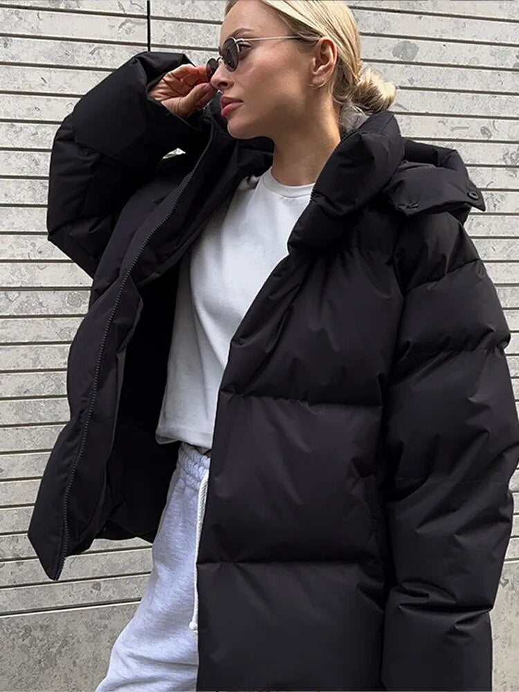 Giacca Piumino Oversize con Cappuccio da Donna - Image 4