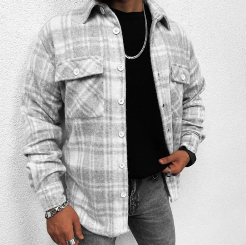 Camicia a quadri da uomo con bottoni - Image 9
