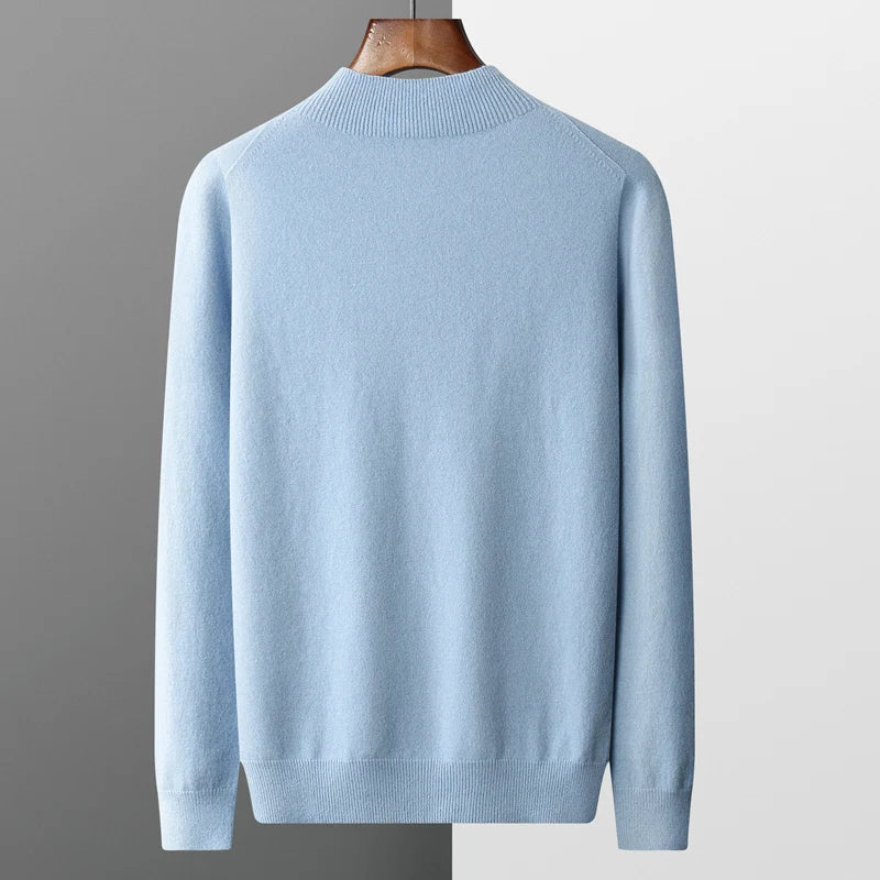 Maglione da uomo a coste con collo alto - Image 4