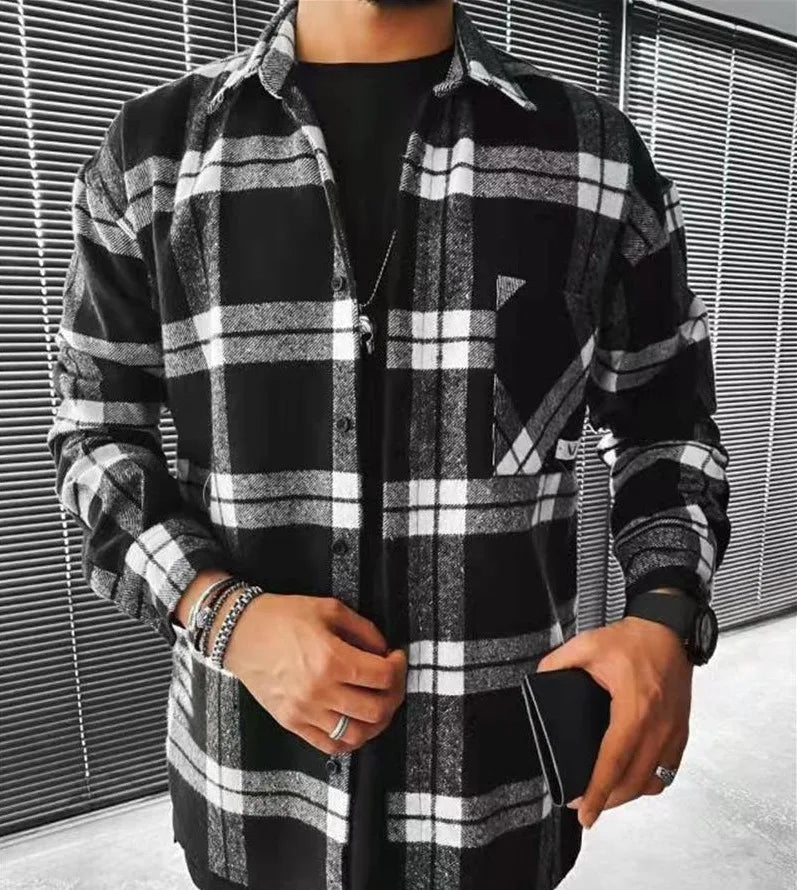 Camicia a quadri da uomo con bottoni - Image 4
