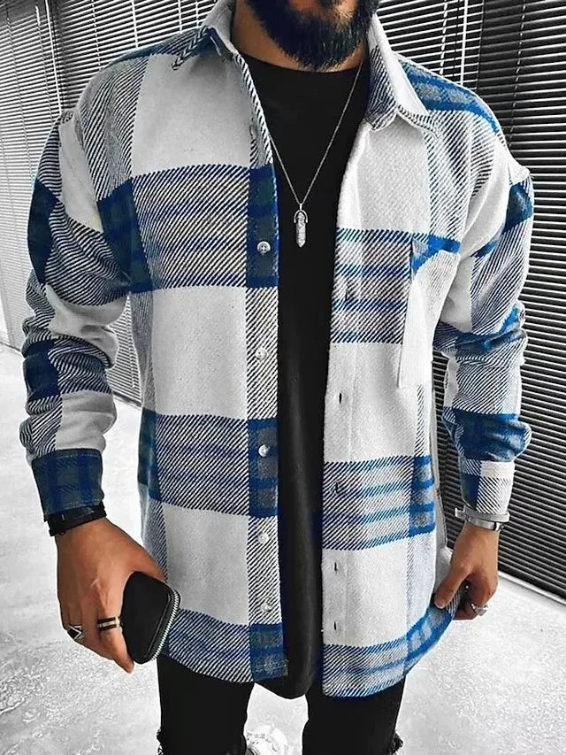 Camicia a quadri da uomo con bottoni - Image 5