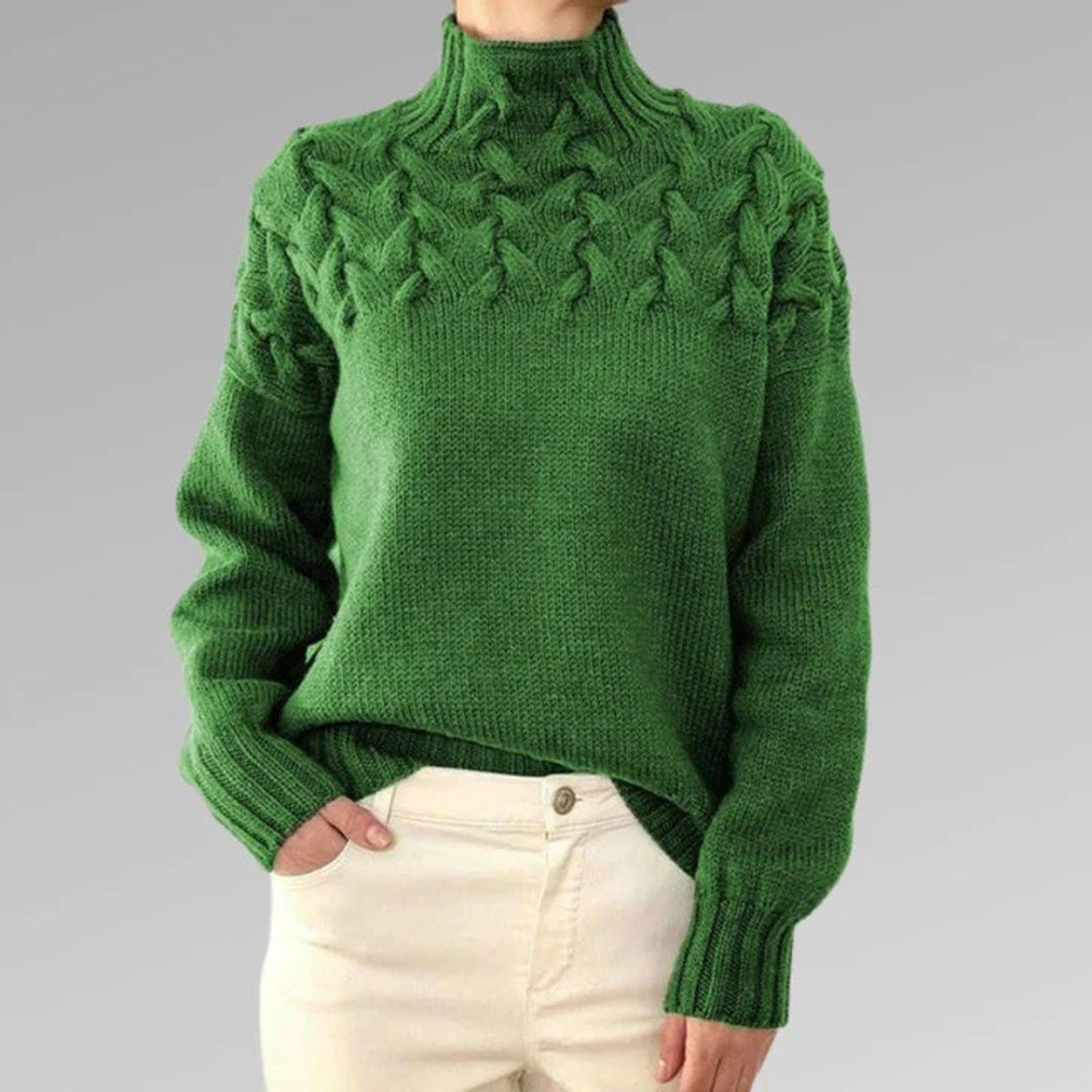 Maglione Dolcevita da Donna Lavorato a Trecce - Image 3