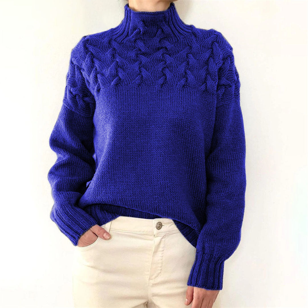 Maglione Dolcevita da Donna Lavorato a Trecce - Image 5