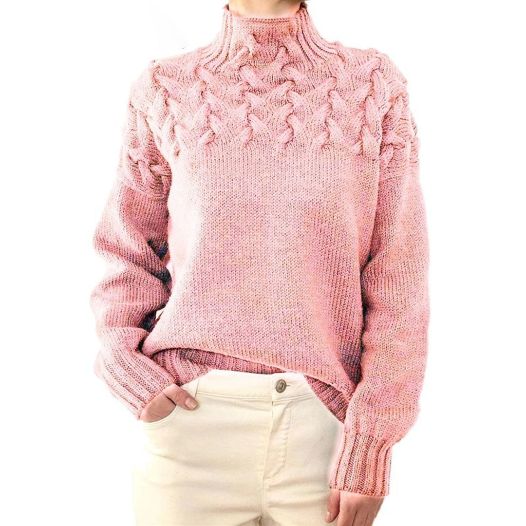 Maglione Dolcevita da Donna Lavorato a Trecce - Image 2