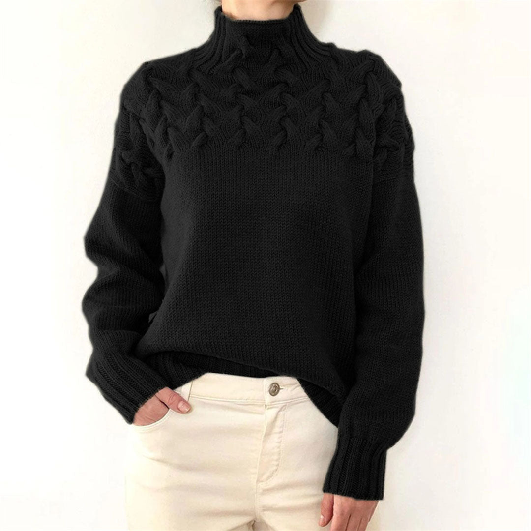 Maglione Dolcevita da Donna Lavorato a Trecce - Image 6