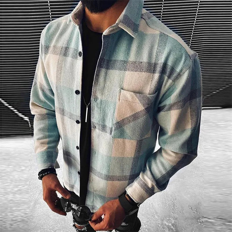 Camicia a quadri da uomo con bottoni - Image 8