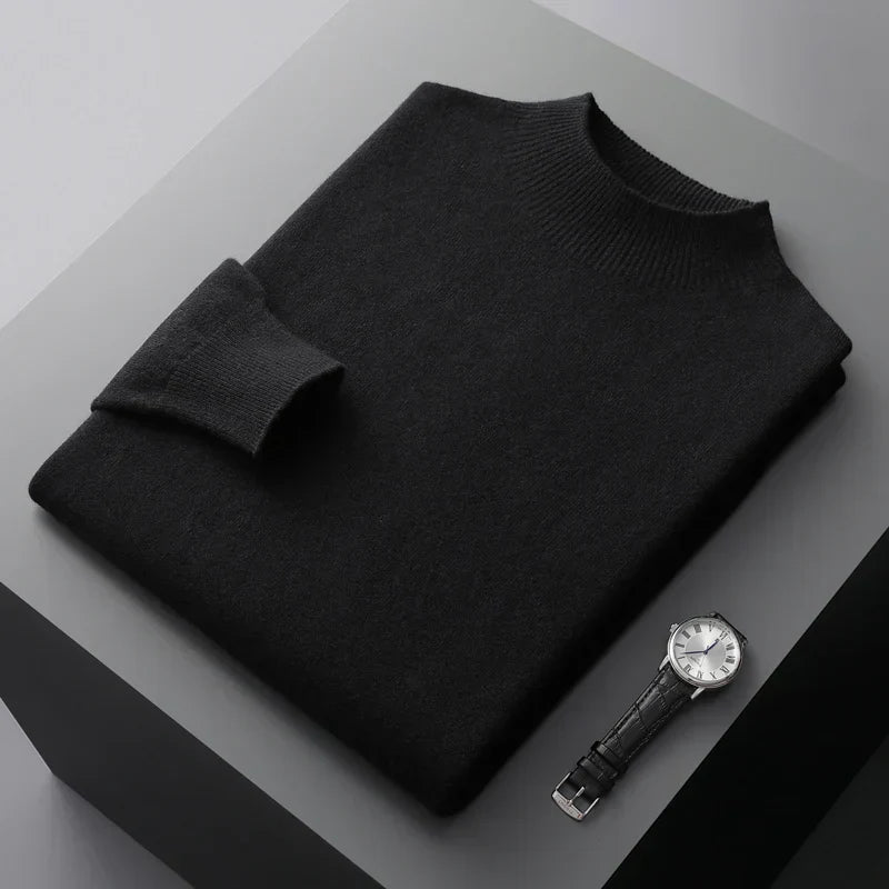 Maglione da uomo a coste con collo alto - Image 5