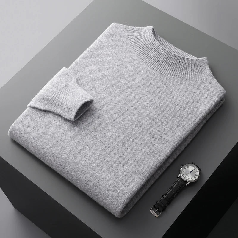 Maglione da uomo a coste con collo alto - Image 11