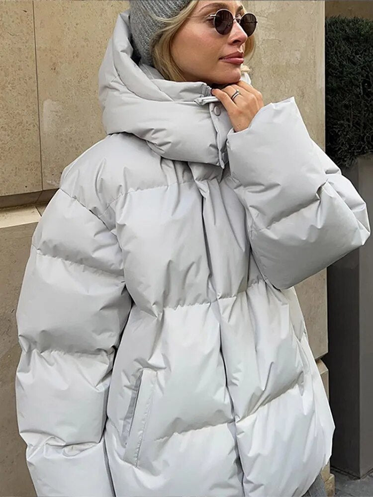 Giacca Piumino Oversize con Cappuccio da Donna - Image 6