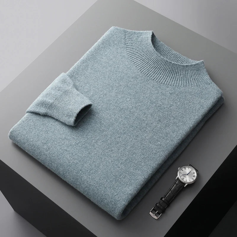 Maglione da uomo a coste con collo alto - Image 10