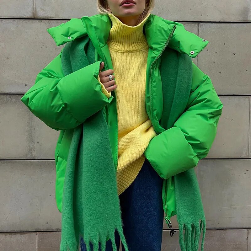 Giacca Piumino Oversize con Cappuccio da Donna - Image 10
