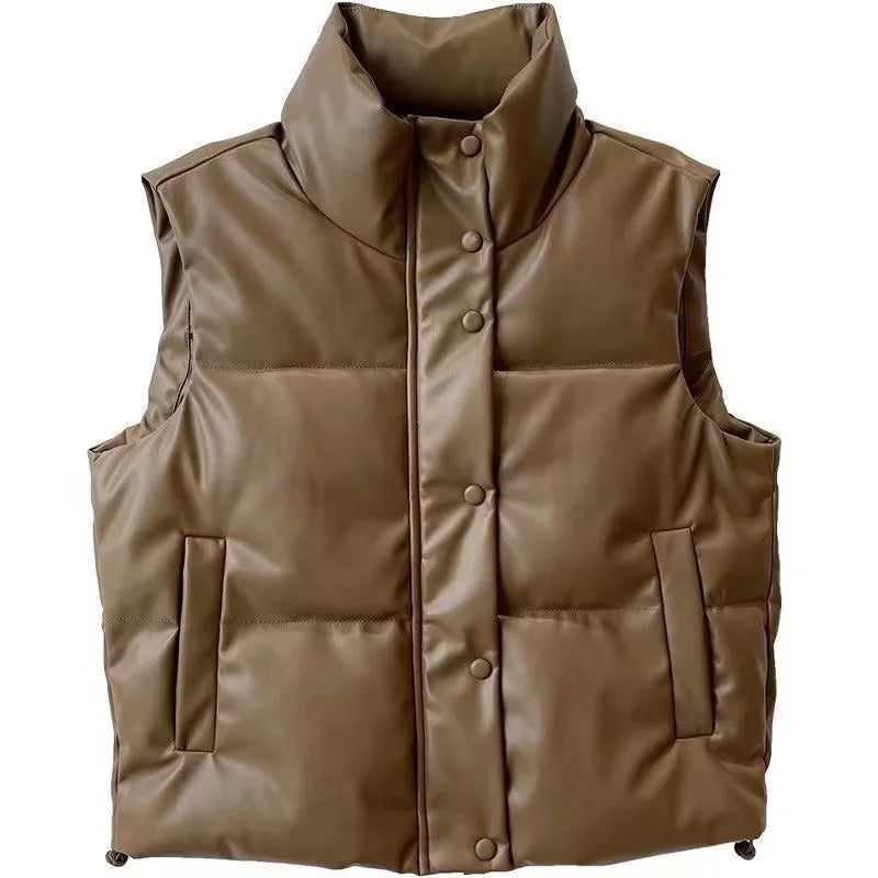 Gilet in pelle da donna senza maniche - Image 6