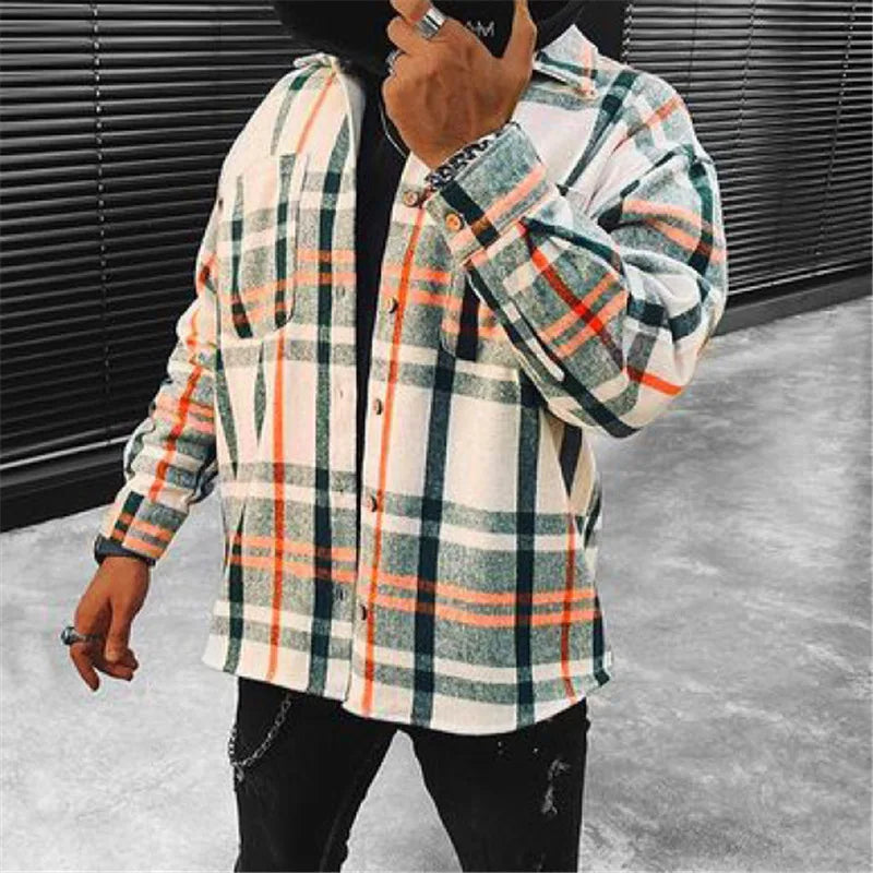Camicia a quadri da uomo con bottoni - Image 6