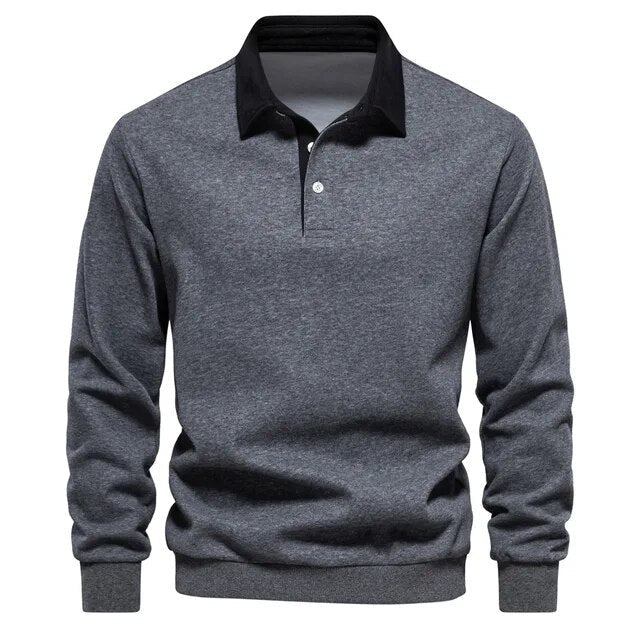 Maglione da uomo con collo polo a maniche lunghe - Image 7