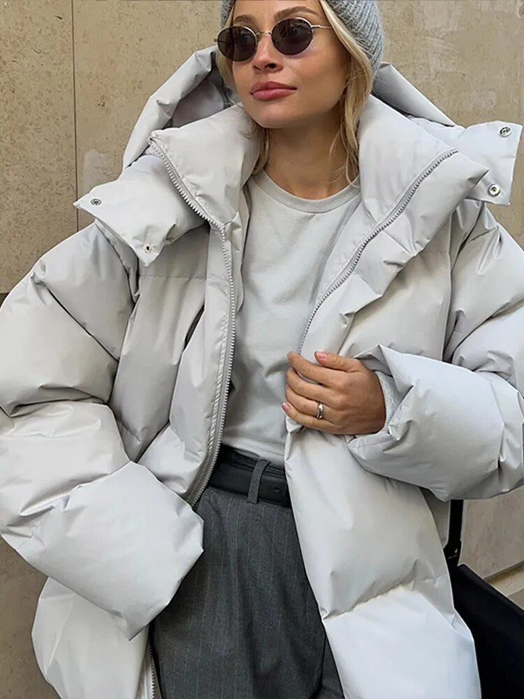 Giacca Piumino Oversize con Cappuccio da Donna - Image 5