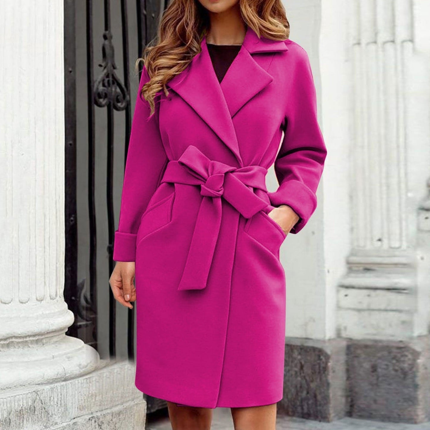 Cappotto da donna con cintura in vita - Image 2
