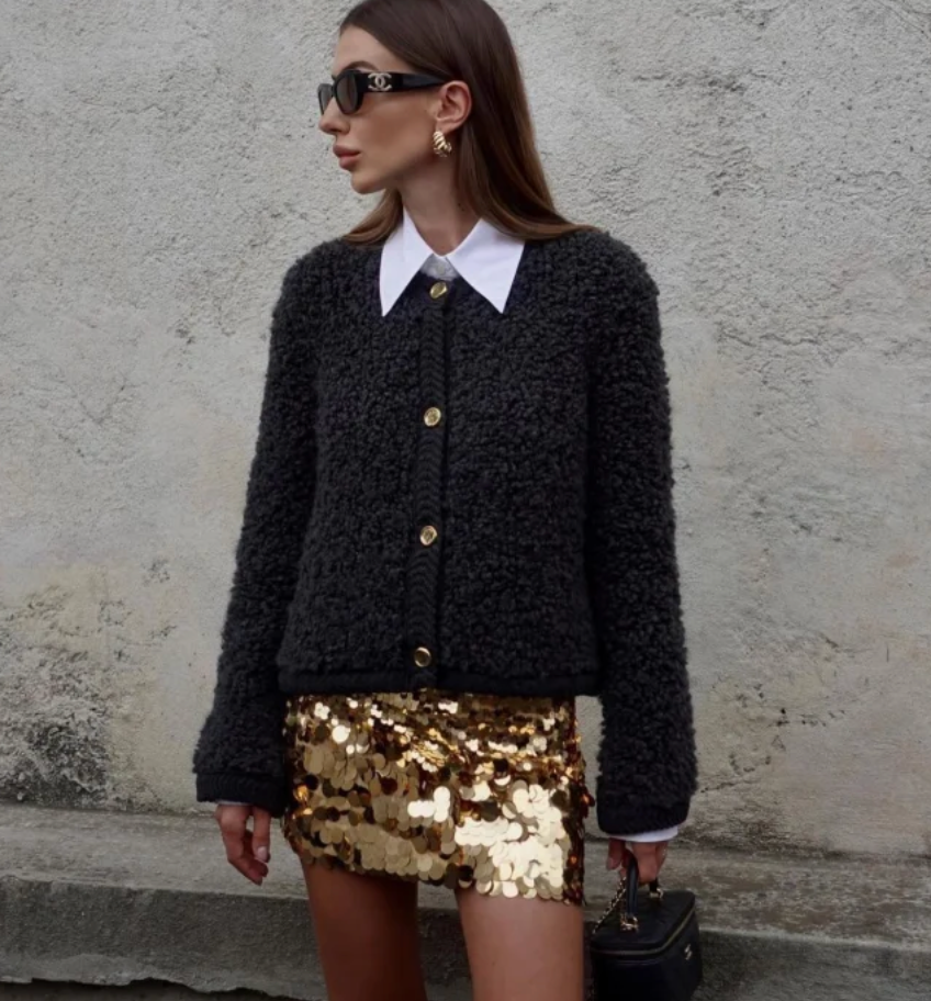 Cappotto texturizzato da donna con bottoni - Image 4