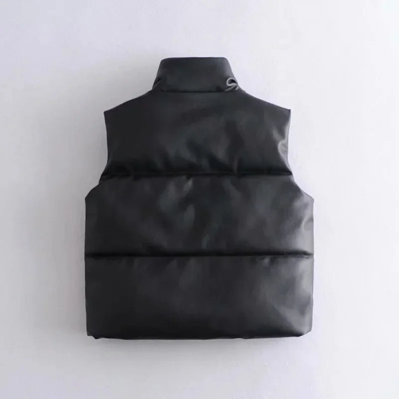 Gilet in pelle da donna senza maniche - Image 2