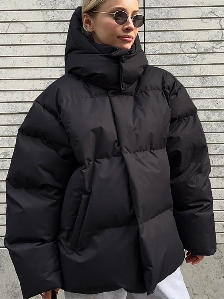 Giacca Piumino Oversize con Cappuccio da Donna - Image 3