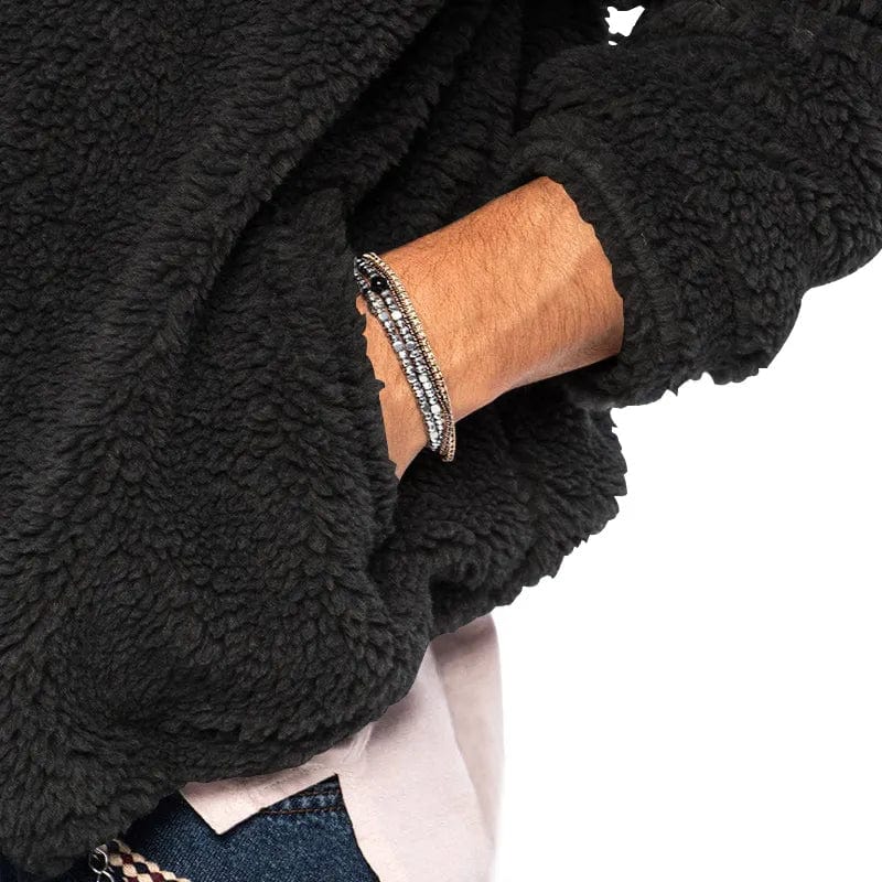 Giacca con cappuccio da uomo in pile con zip - Image 16