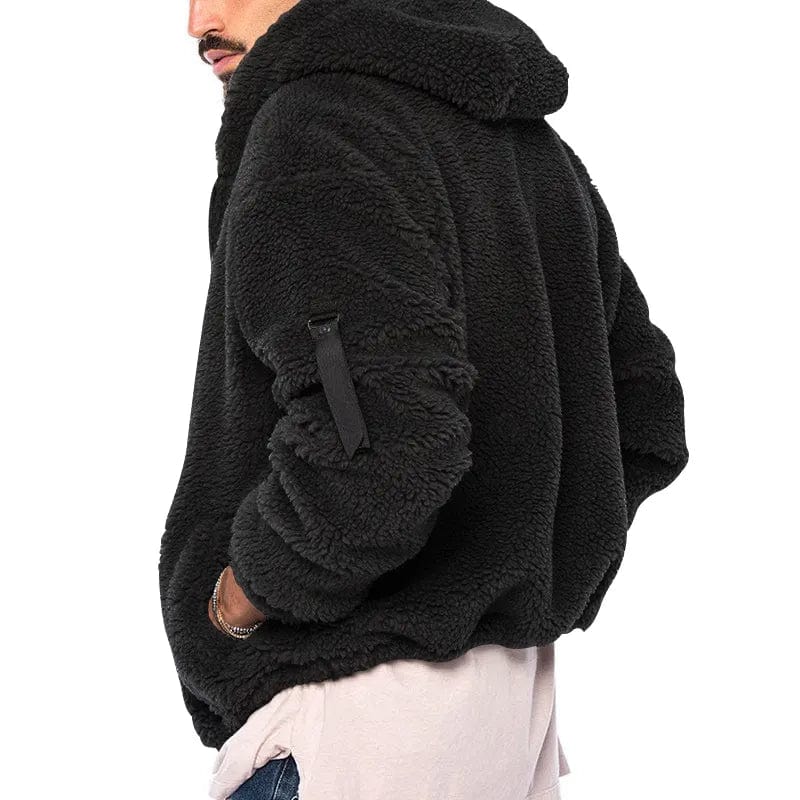 Giacca con cappuccio da uomo in pile con zip - Image 14