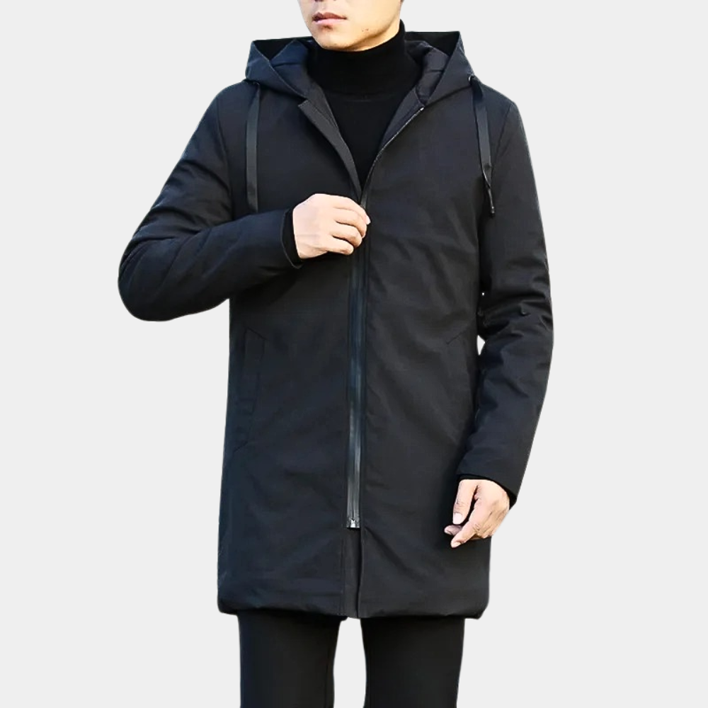 Cappotto da uomo con cappuccio e zip - Image 3