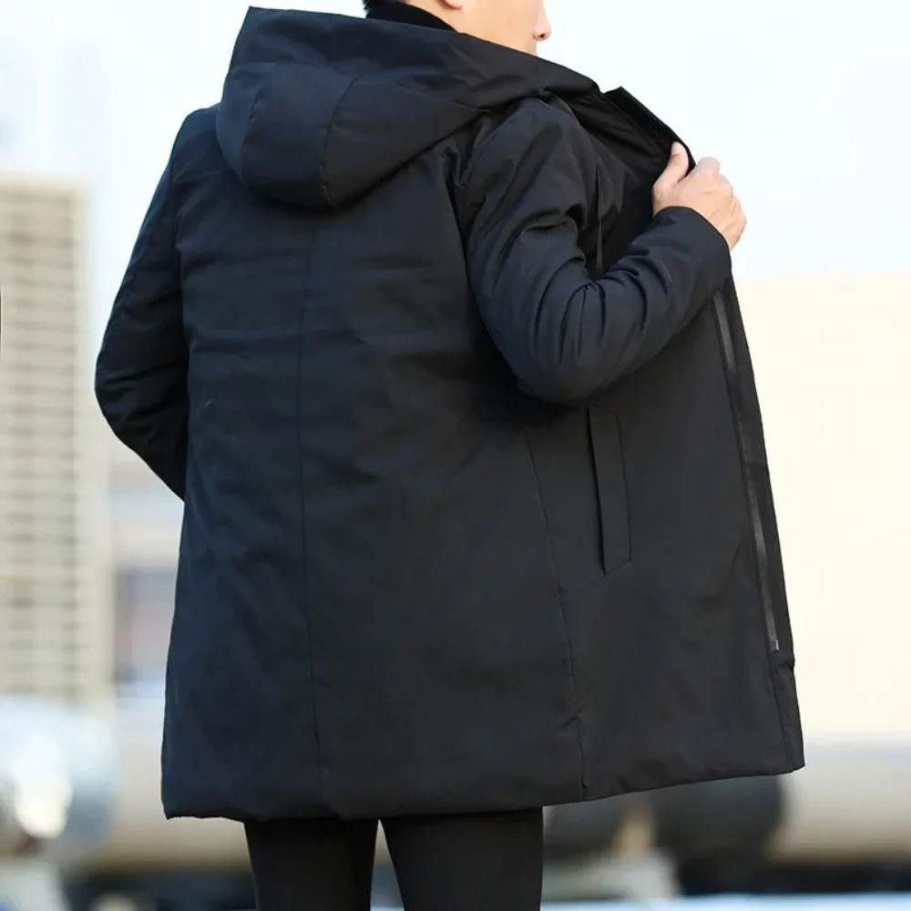 Cappotto da uomo con cappuccio e zip - Image 2